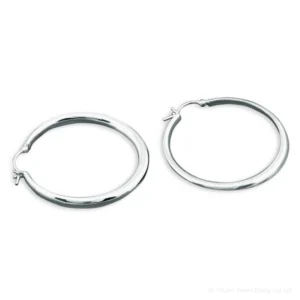 Mobius Twist Silver Hoop Earrings
