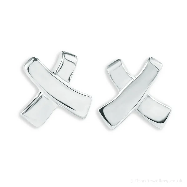 Silver Kiss Stud Earrings