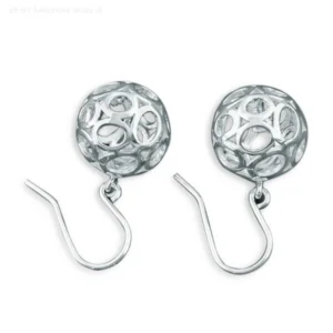 Silver Ornate Sphere Earrings