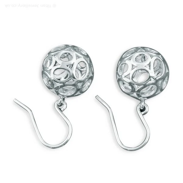 Silver Ornate Sphere Earrings