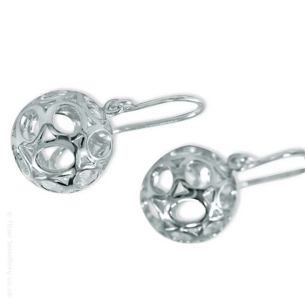 Silver Ornate Sphere Earrings, silver ornate sphere earrings
