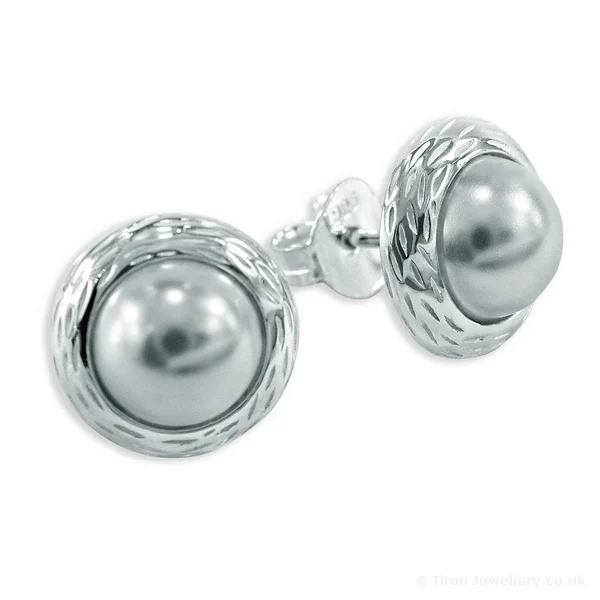 Silver Pearl Earrings, silver pearl earrings