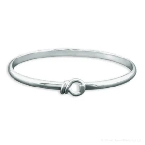 Silver Ribbon Twist Bangle