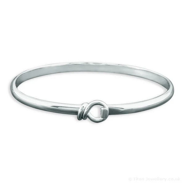 Silver Ribbon Twist Bangle