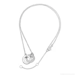 Silver 2 Linking Circles Necklace