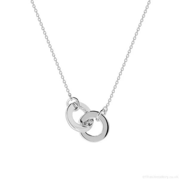 Silver 2 Linking Circles Necklace, Silver 2 Linking Circles Necklace