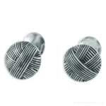 Oxidised Silver Weave Stud Earrings