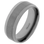 8mm Brushed and Polished Tantalum Wedding Ring