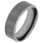 8mm Brushed Centre Chamfered Tantalum Ring