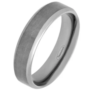 6mm Brushed Chamfered Tantalum Ring