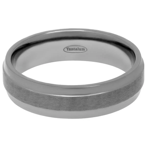 6mm Brushed and Polished Tantalum Wedding Ring, 6mm brushed and polished tantalum wedding ring