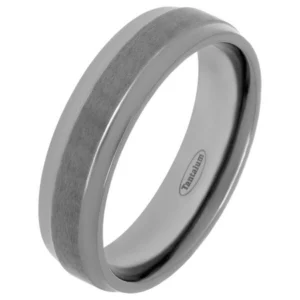 6mm Brushed and Polished Tantalum Wedding Ring