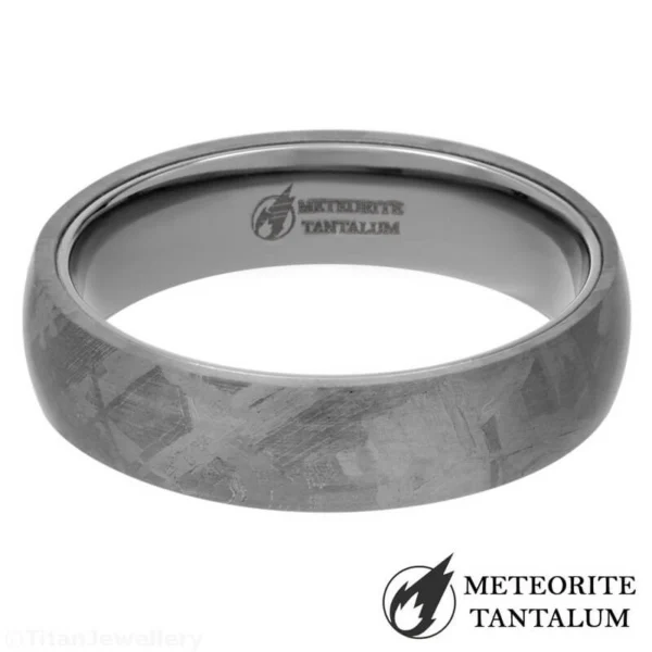 Titan Jewellery, 6mm Rounded Court Muonionalusta Meteorite Tantalum Ring