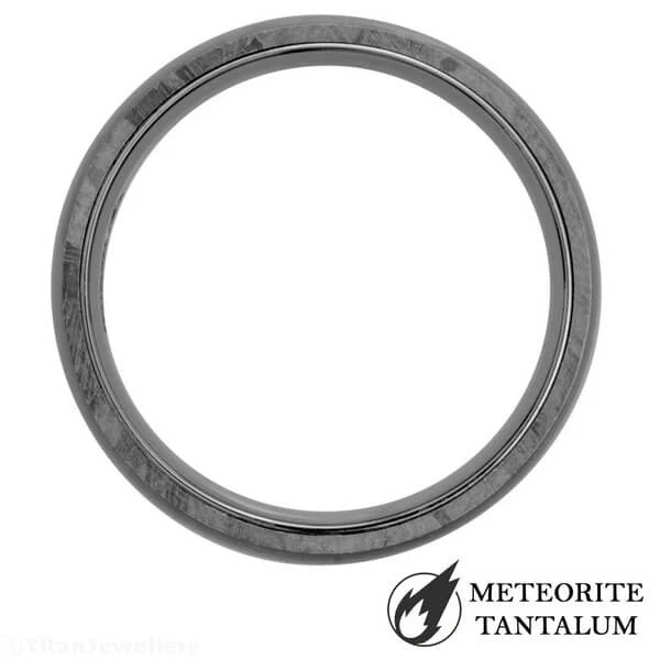 6mm Rounded Court Muonionalusta Meteorite Tantalum Ring, TA12