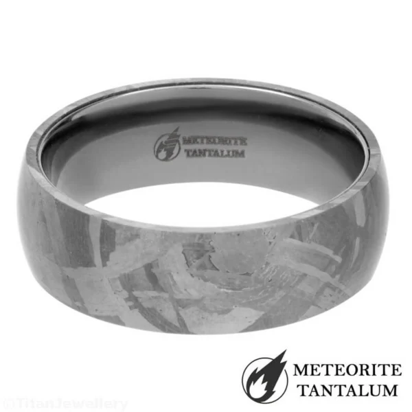 Titan Jewellery, 8mm Meteorite Court Ring with Tantalum Liner