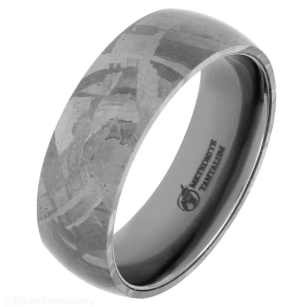 8mm Meteorite Court Ring with Tantalum Liner