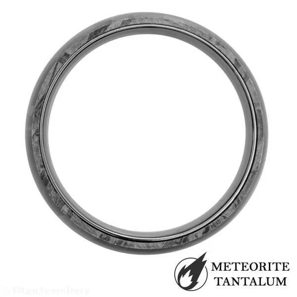8mm Meteorite Court Ring with Tantalum Liner, TA14