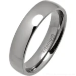 5mm Classic Court Polished Titanium Wedding Ring