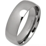 7mm Classic Court Polished Titanium Wedding Ring
