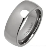 8mm Polished Titanium Classic Court Wedding Ring