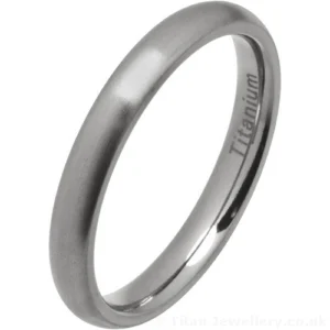3mm Women’s Court Brushed Titanium Wedding Ring