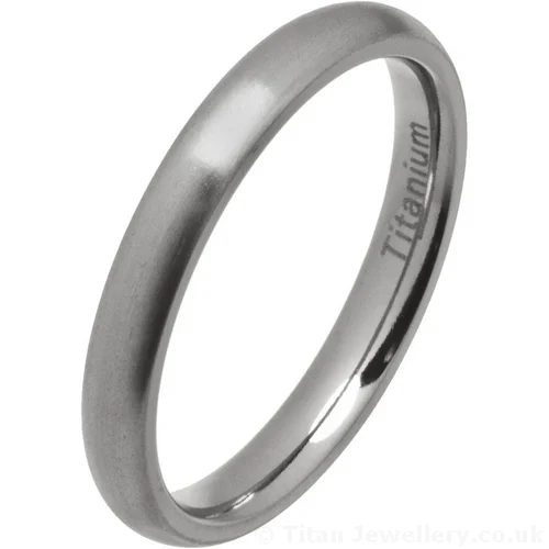 3mm Womens Court Brushed Titanium Wedding Ring 3mm Women’s Court Brushed Titanium Wedding Ring