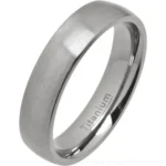 5mm Classic Court Brushed Titanium Wedding Ring