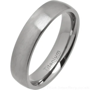 5mm Classic Court Brushed Titanium Wedding Ring