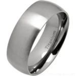 8mm Classic Court Brushed Titanium Wedding Ring
