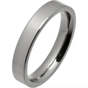 4mm Comfort Fit Polished Titanium Wedding Ring