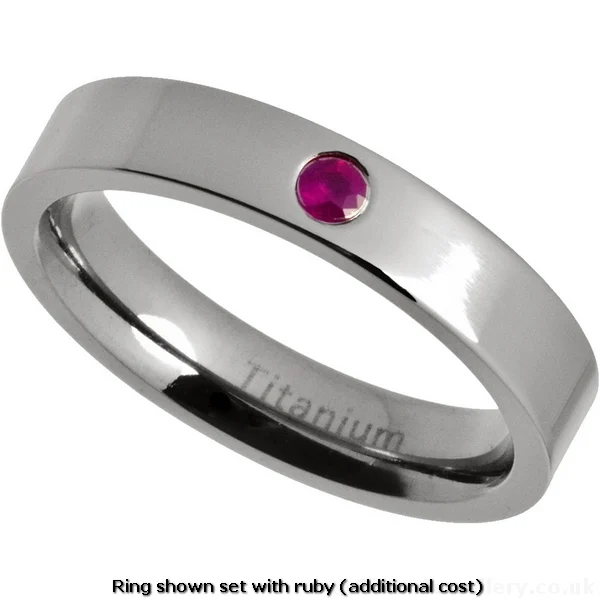 Titan Jewellery, 4mm Comfort Fit Polished Titanium Wedding Ring