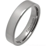 5mm Comfort Fit Polished Titanium Wedding Ring