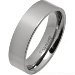 6mm Comfort Fit Polished Titanium Wedding Ring