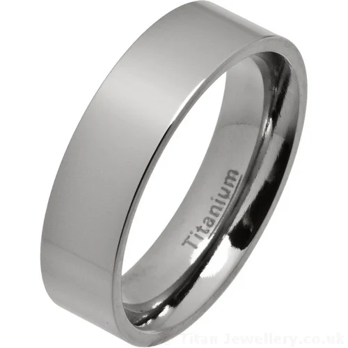 6mm Comfort Fit Polished Titanium Wedding Ring 6mm Comfort Fit Polished Titanium Wedding Ring
