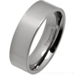 7mm Comfort Fit Polished Titanium Wedding Ring