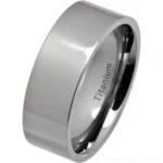 8mm Comfort Fit Polished Titanium Wedding Ring