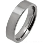 5mm Comfort Fit Brushed Titanium Wedding Ring