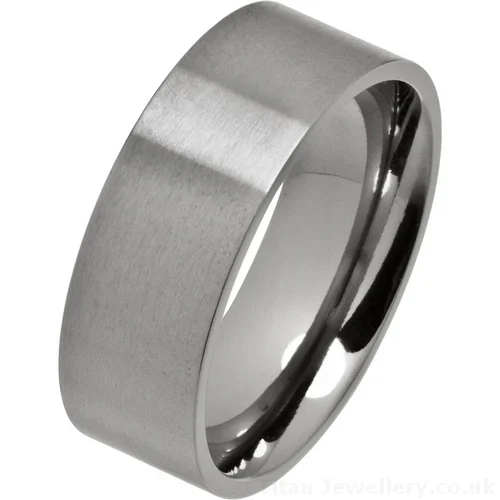 8mm Comfort Fit Brushed Titanium Wedding Ring 8mm Comfort Fit Brushed Titanium Wedding Ring