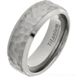 8mm Planished Titanium Wedding Ring