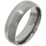 7mm Titanium Two Tone Wedding Ring