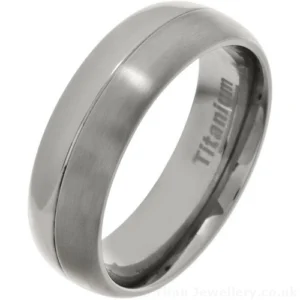 7mm Titanium Two Tone Wedding Ring