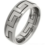 7mm Greek Key Titanium Puzzle Ring