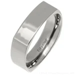 6mm Polished Titanium Square Ring