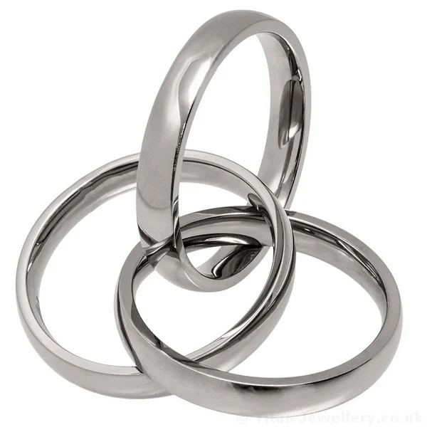 Polished Titanium Russian Wedding Ring