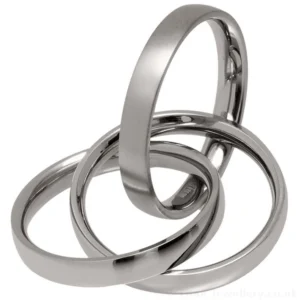Titanium Russian Wedding Ring 2 Polished 1 Brushed