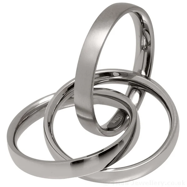 Titanium Russian Wedding Ring 2 Polished 1 Brushed