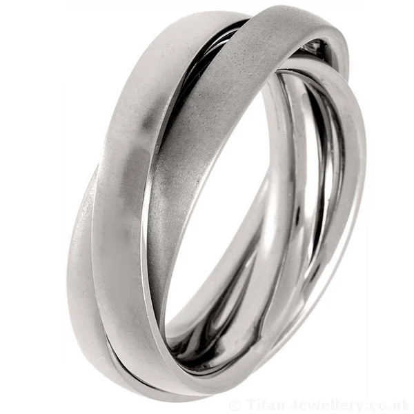 Titanium Russian Wedding Ring 2 Polished 1 Brushed, titanium russian wedding band