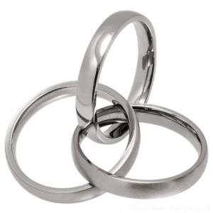Titanium Russian Wedding Ring 2 Brushed 1 Polished