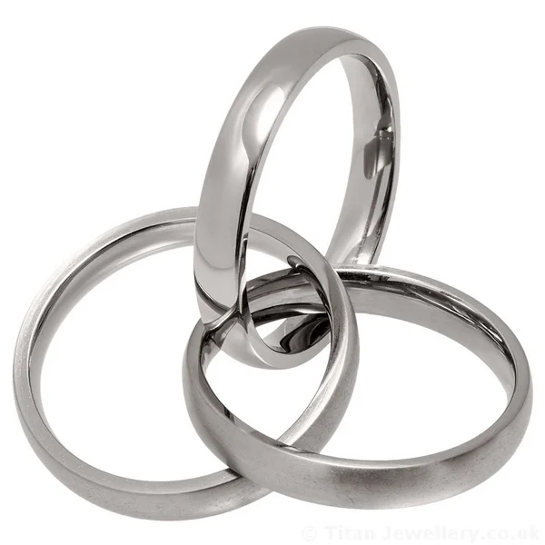 Titanium Russian Wedding Ring 2 Brushed 1 Polished