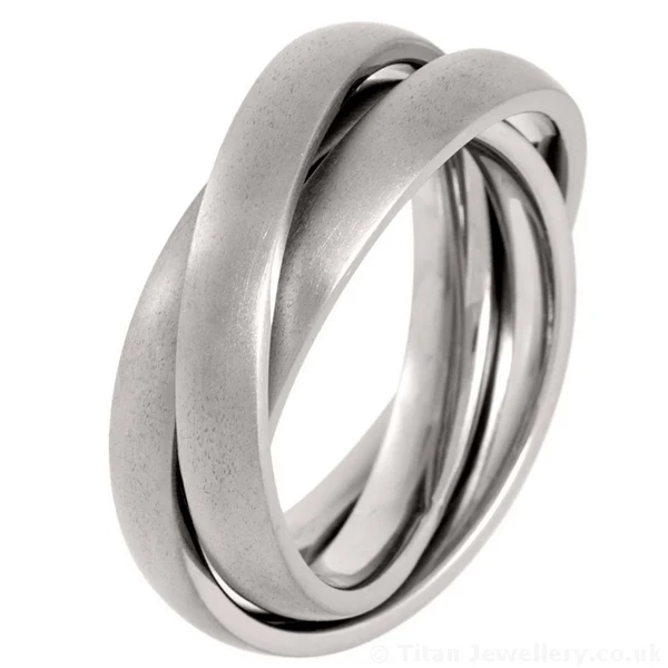 Brushed Titanium Russian Wedding Ring, brushed titanium russian wedding ring